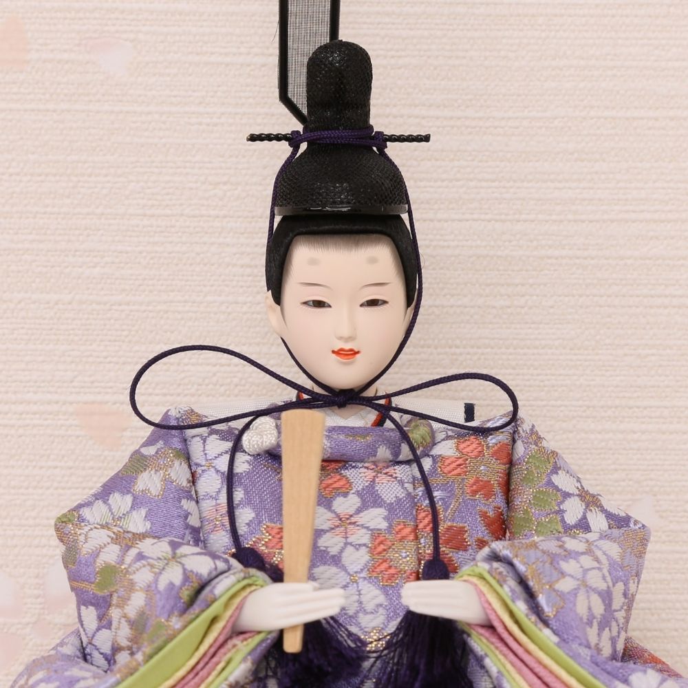 雛人形 コンパクト ひな人形 親王飾り 小芥子親王 市松桜二曲屏風