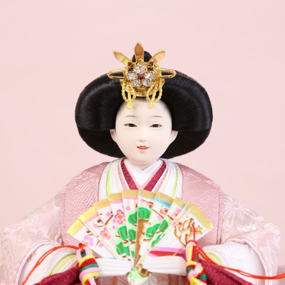 雛人形 コンパクト ひな人形 親王飾り 小芥子親王 市松桜二曲屏風