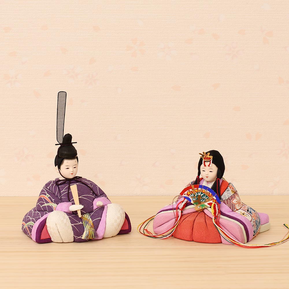 最後の1品 工房天祥 雛人形 木目込み 平飾り 親王飾り 西陣裂地 横幅45cm