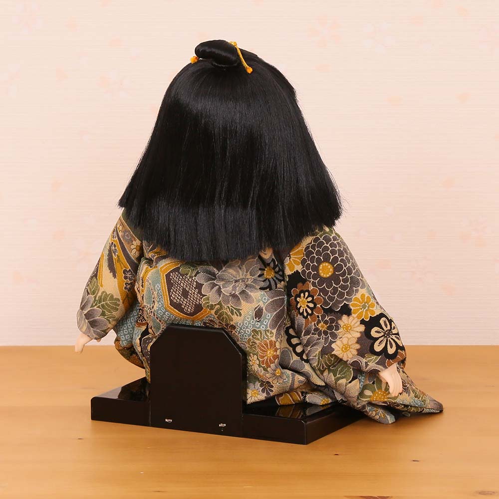 市松人形 齊藤公司作 10号 男の子 お座り ちりめん b10f-06a-j-z