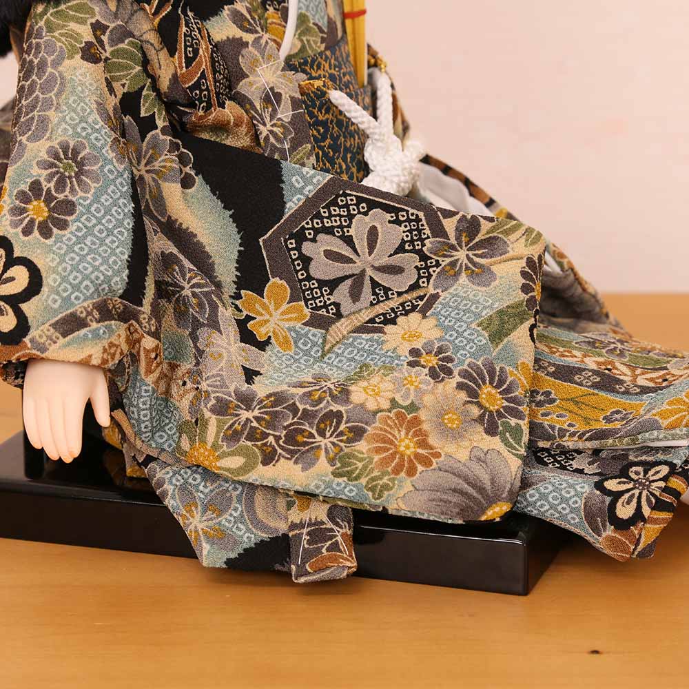 ＊ 市松人形 10号 錦紗縮緬 アンティーク 着物 帯 ＊ 市松人形 10号 錦紗縮緬 アンティーク 着物 帯 ＊ 市松人形 10号 錦紗