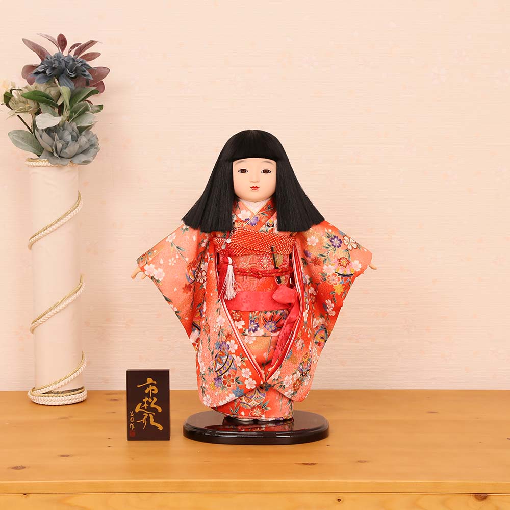 市松人形 齊藤公司作 13号 金彩友禅 13c-42a-j