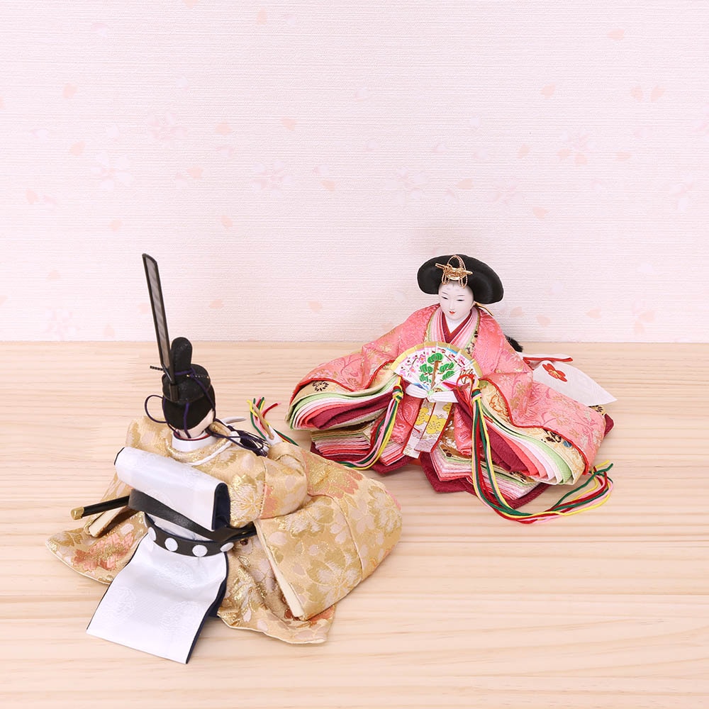 雛人形 宴桜 収納飾り 芥子親王 コンパクト 収納タイプ 横幅55cm