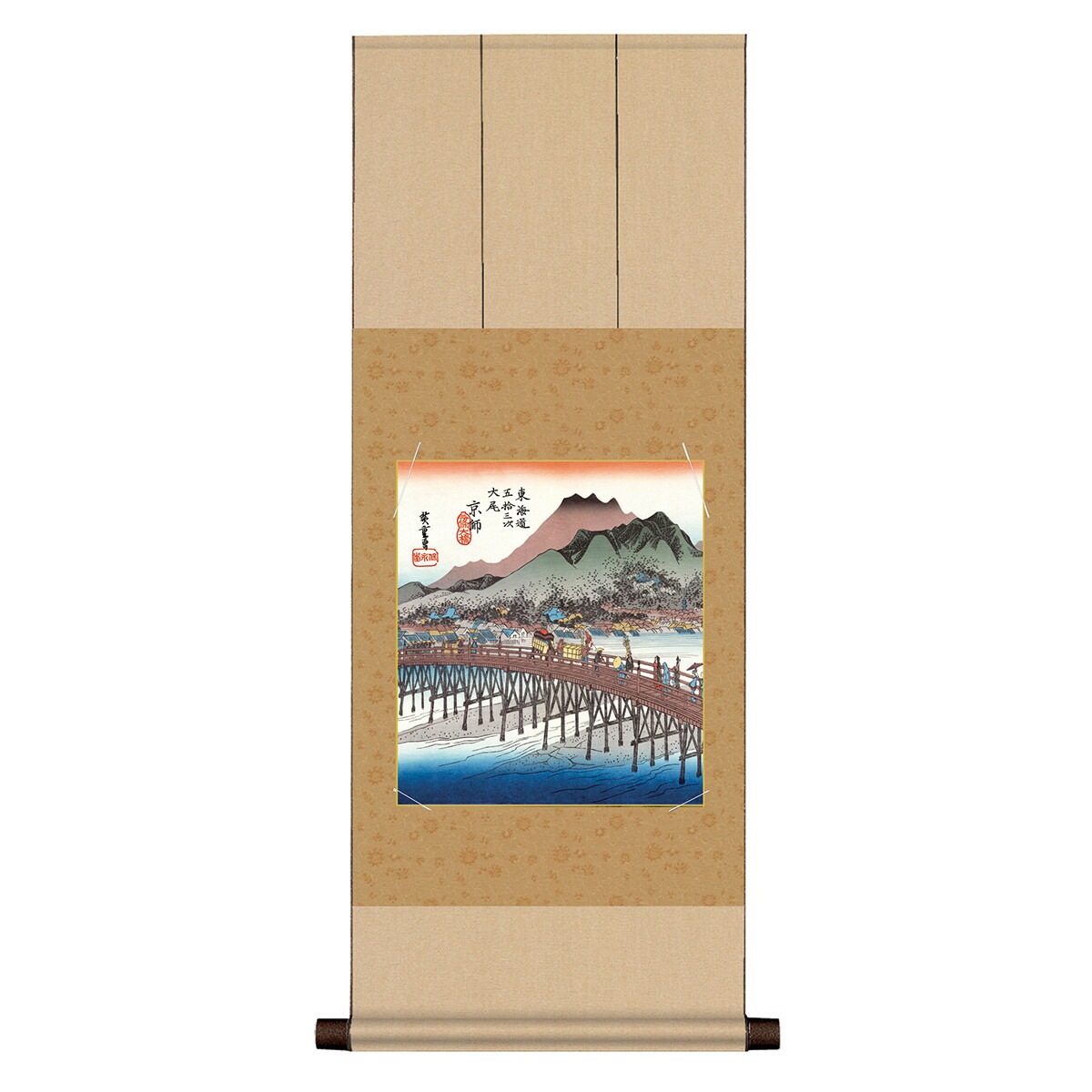 掛け軸 床の間 モダン 和風 色紙 色紙掛 セット 浮世絵 八坂緞子 京師