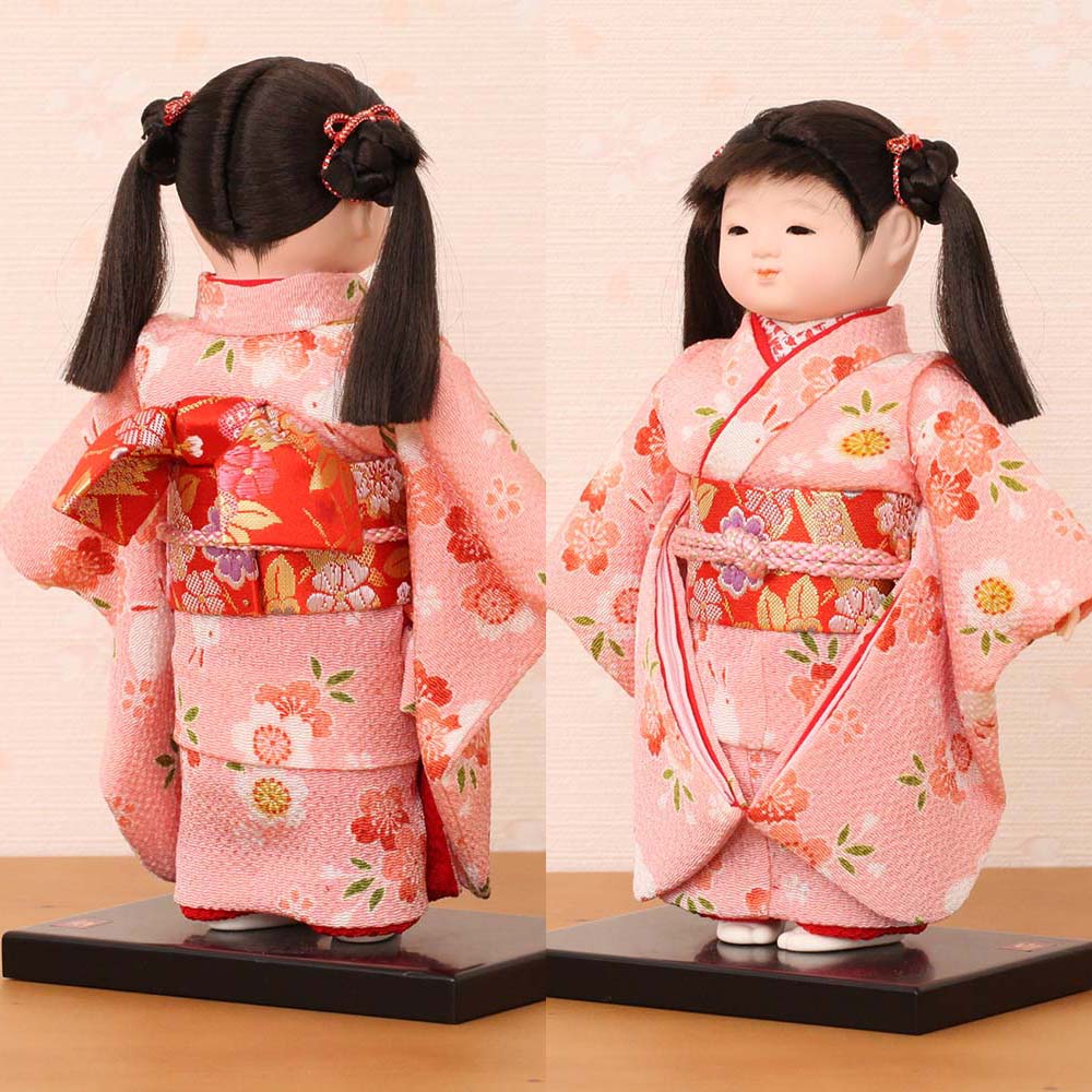 市松人形 齊藤公司作 5号 n23kt5-c3 横幅17cm