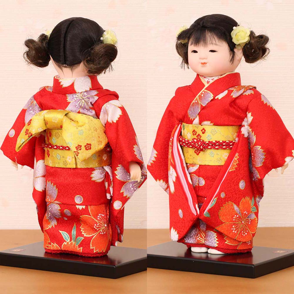 市松人形 齊藤公司作 5号 n23kt5-c3 横幅17cm