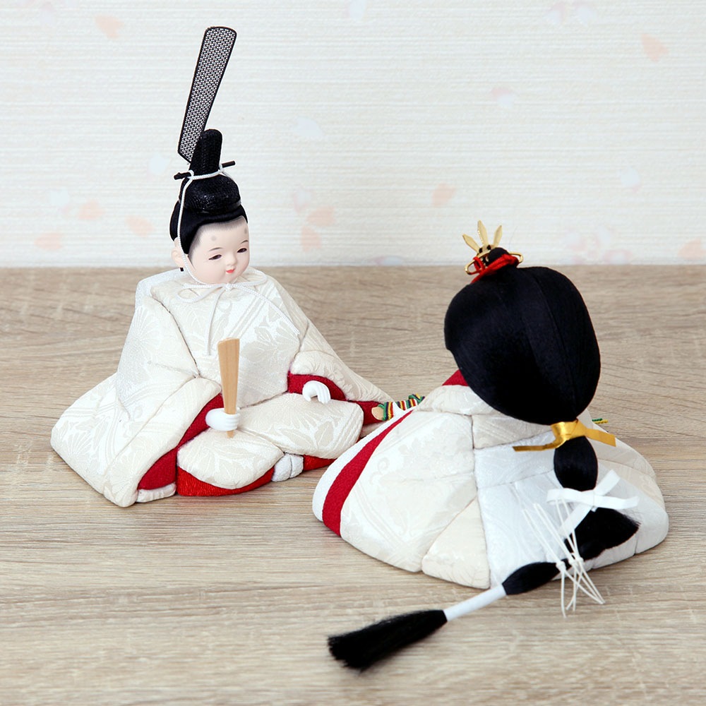 ひな人形 きよら スノーホワイト コンパクト中型 シンプルタイプ 親王