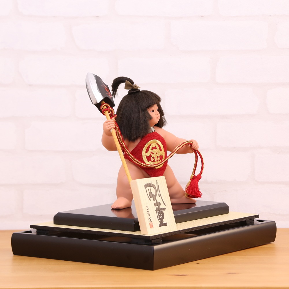 五月人形 工房天祥 金太郎 まさかり ケース飾り 横幅36.5cm