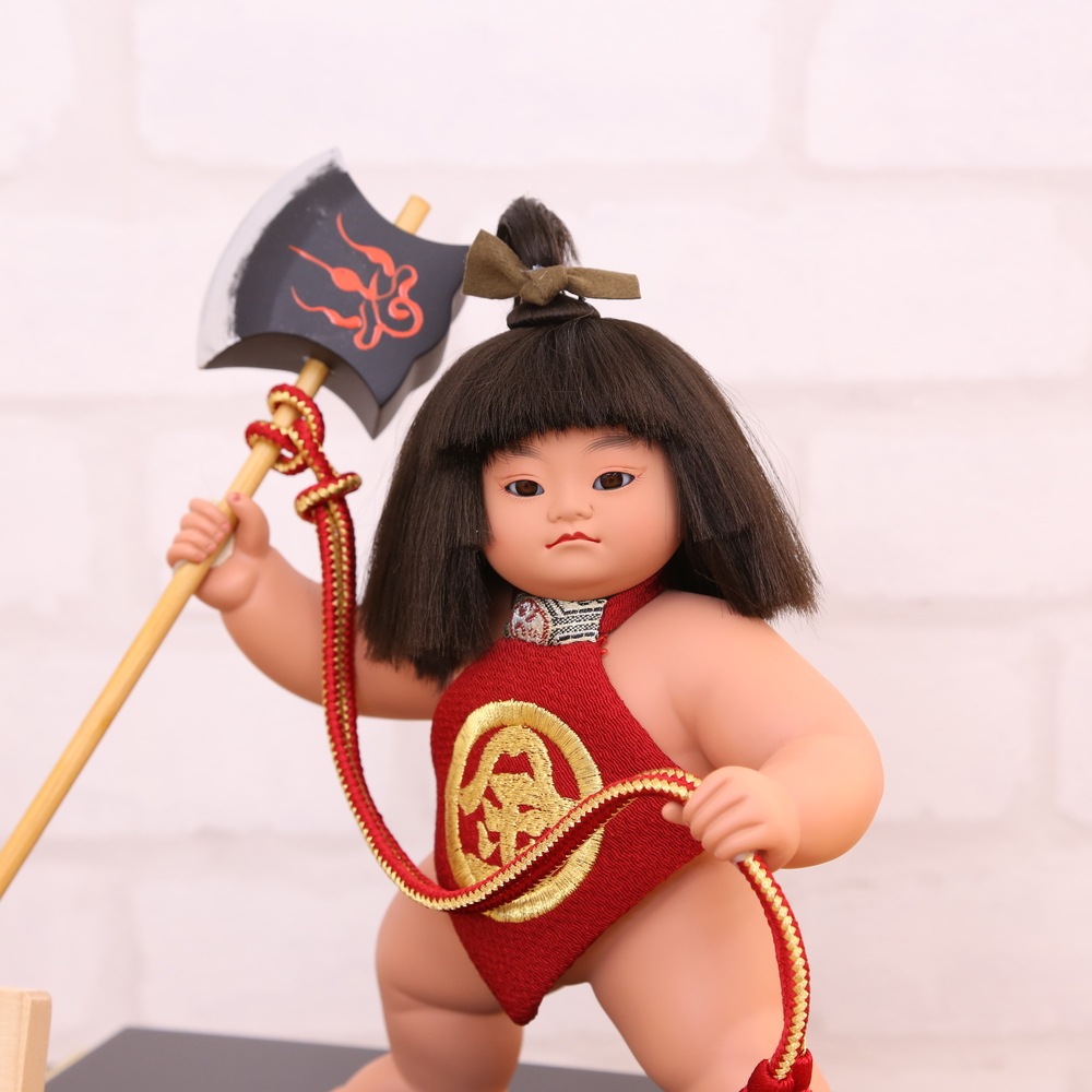 五月人形 工房天祥 金太郎 まさかり ケース飾り 横幅36.5cm