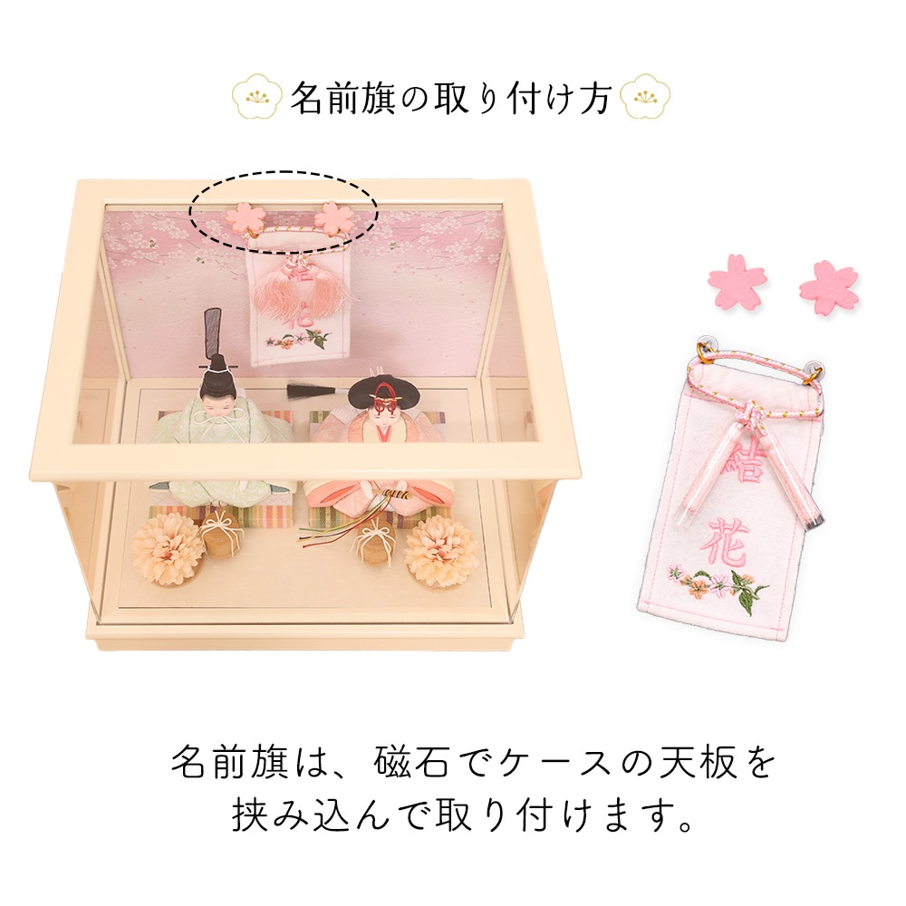 雛人形 名前旗 人形工房天祥オリジナル ぷち名前旗 ケース用 赤