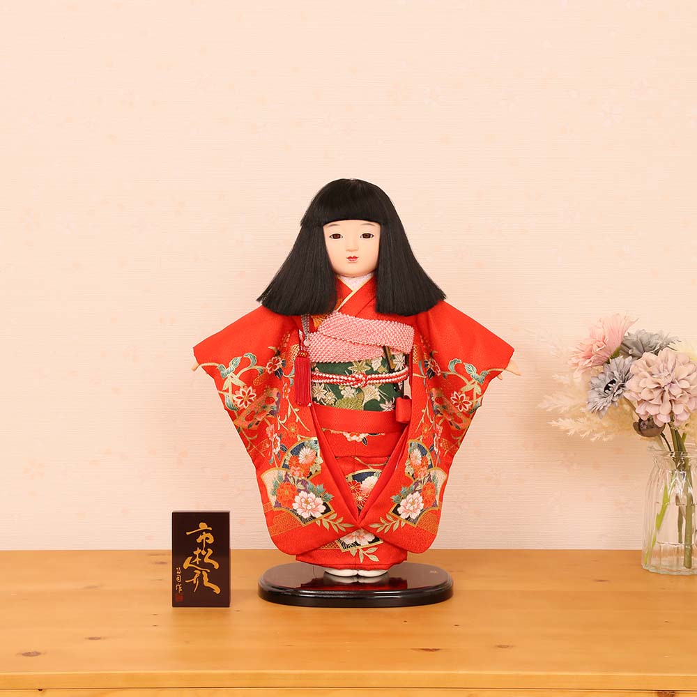 市松人形 齊藤公司作 13号 金彩友禅 13d-70a-j