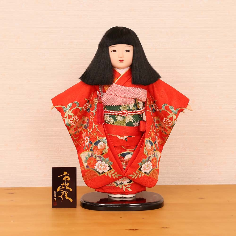 市松人形 齊藤公司作 13号 金彩友禅 13d-70a-j