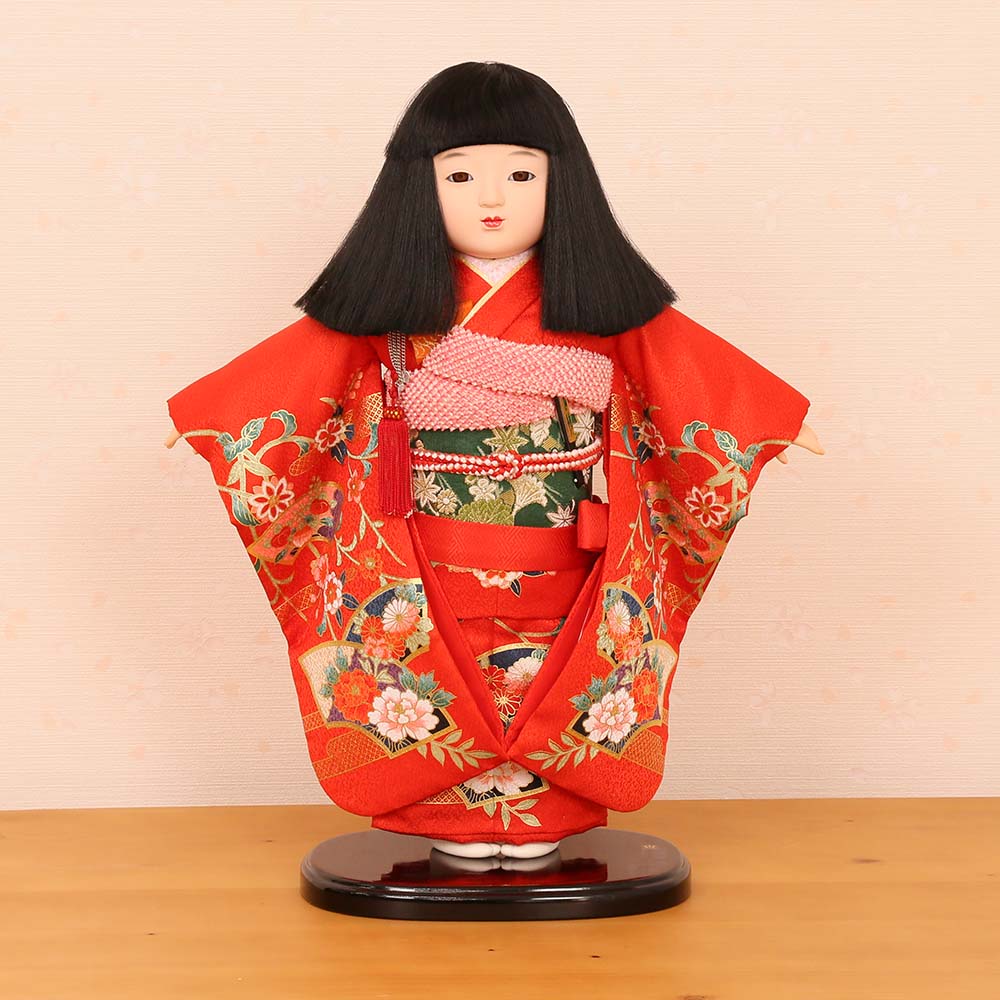 市松人形 齊藤公司作 13号 金彩友禅 13d-70a-j