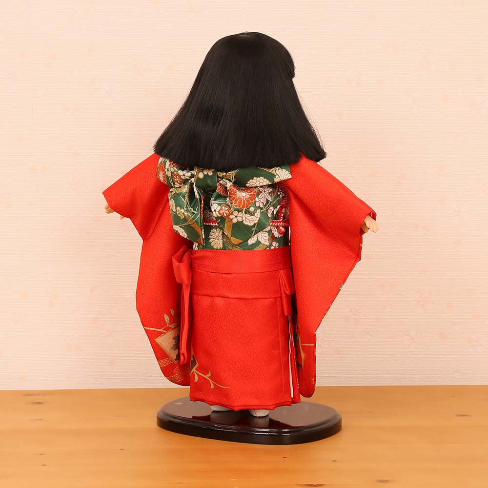 市松人形 齊藤公司作 13号 金彩友禅 13d-70a-j