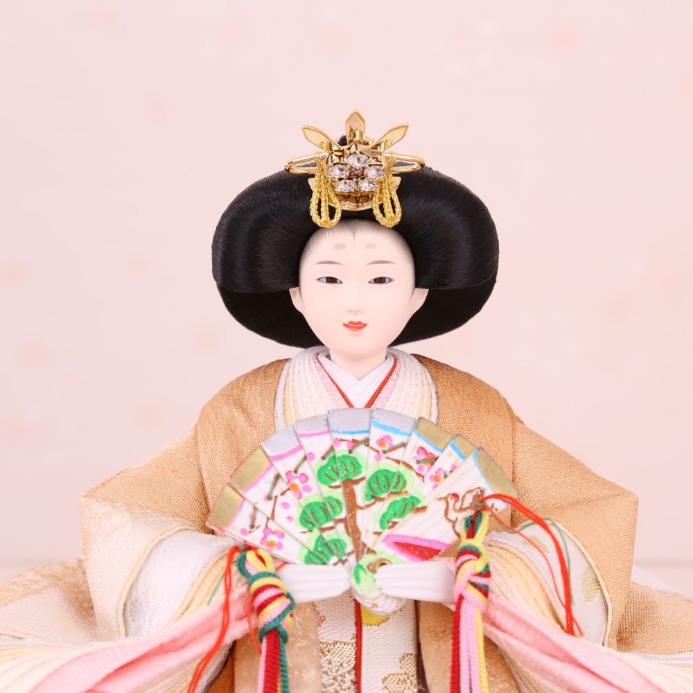 雛人形 ひな人形 コンパクト 親王飾り 芥子親王 横幅45cm 愛ぐし 正絹