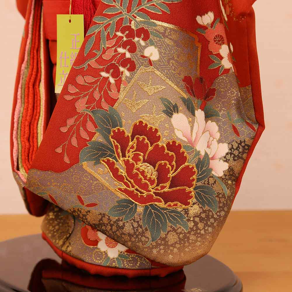 市松人形 齊藤公司作 13号 正絹金彩友禅 13h-25b-j