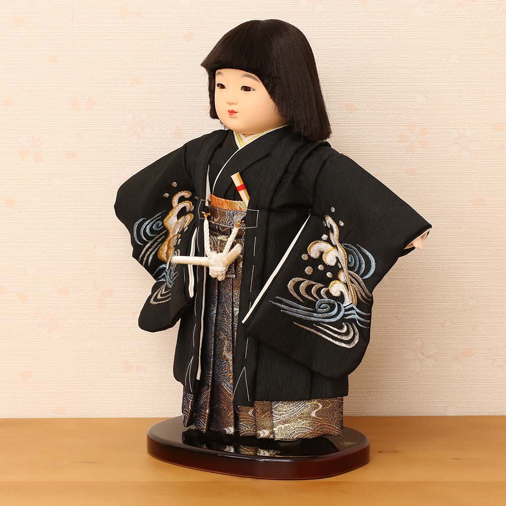 市松人形 齊藤公司作 9号 b9b-03a-tr 横幅30cm