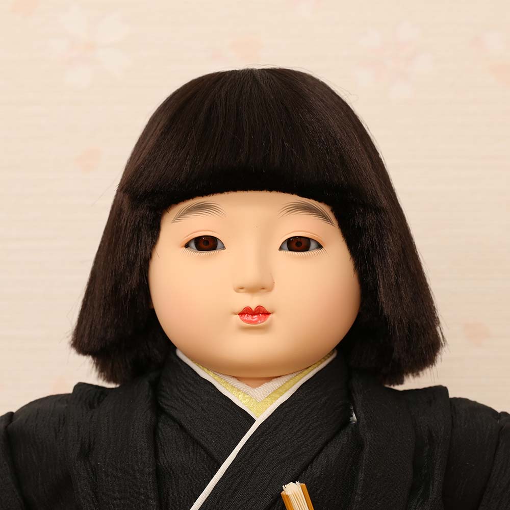 市松人形 齊藤公司作 9号 b9b-03a-tr 横幅30cm