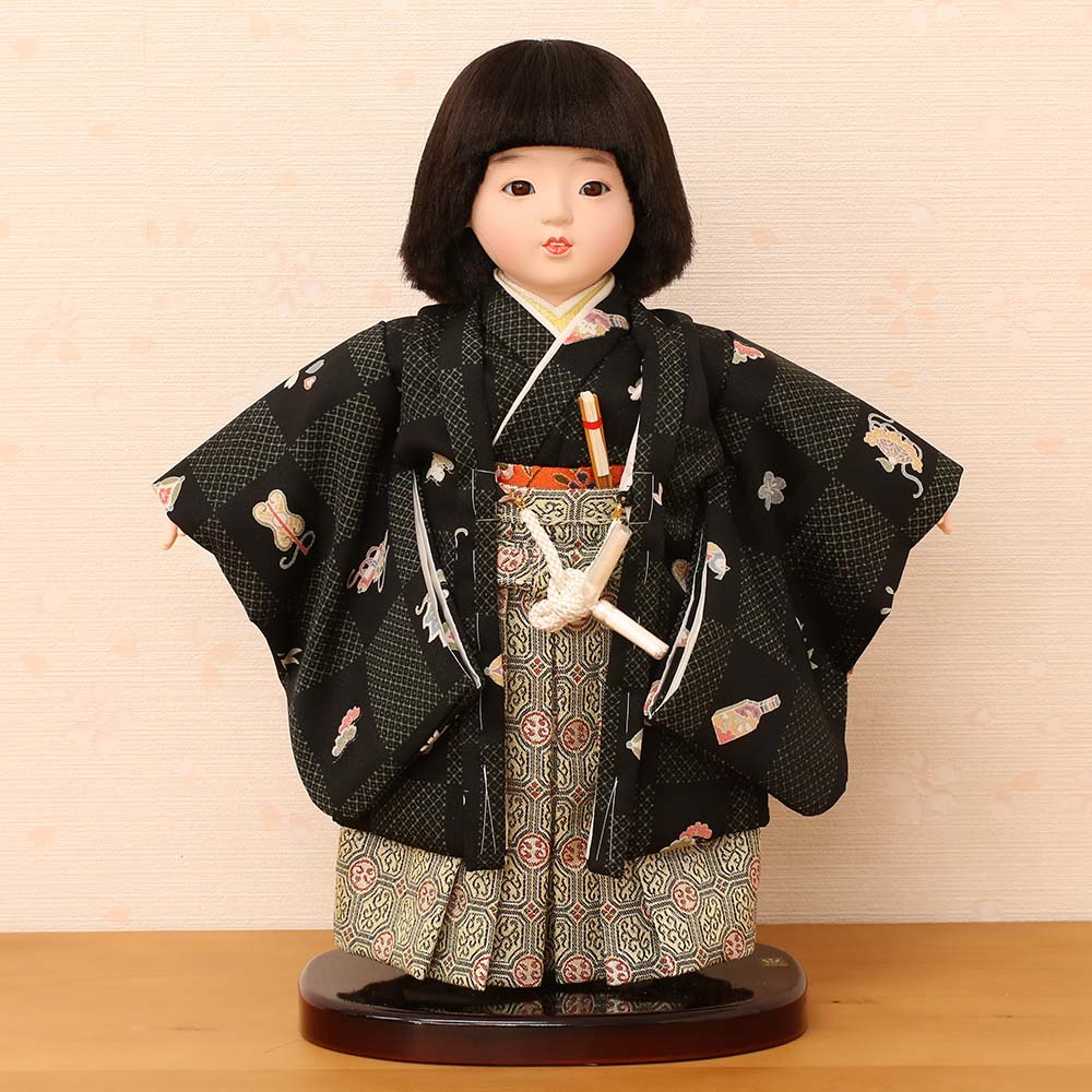 市松人形 齊藤公司作 9号 b9c-05d-aio 横幅30cm