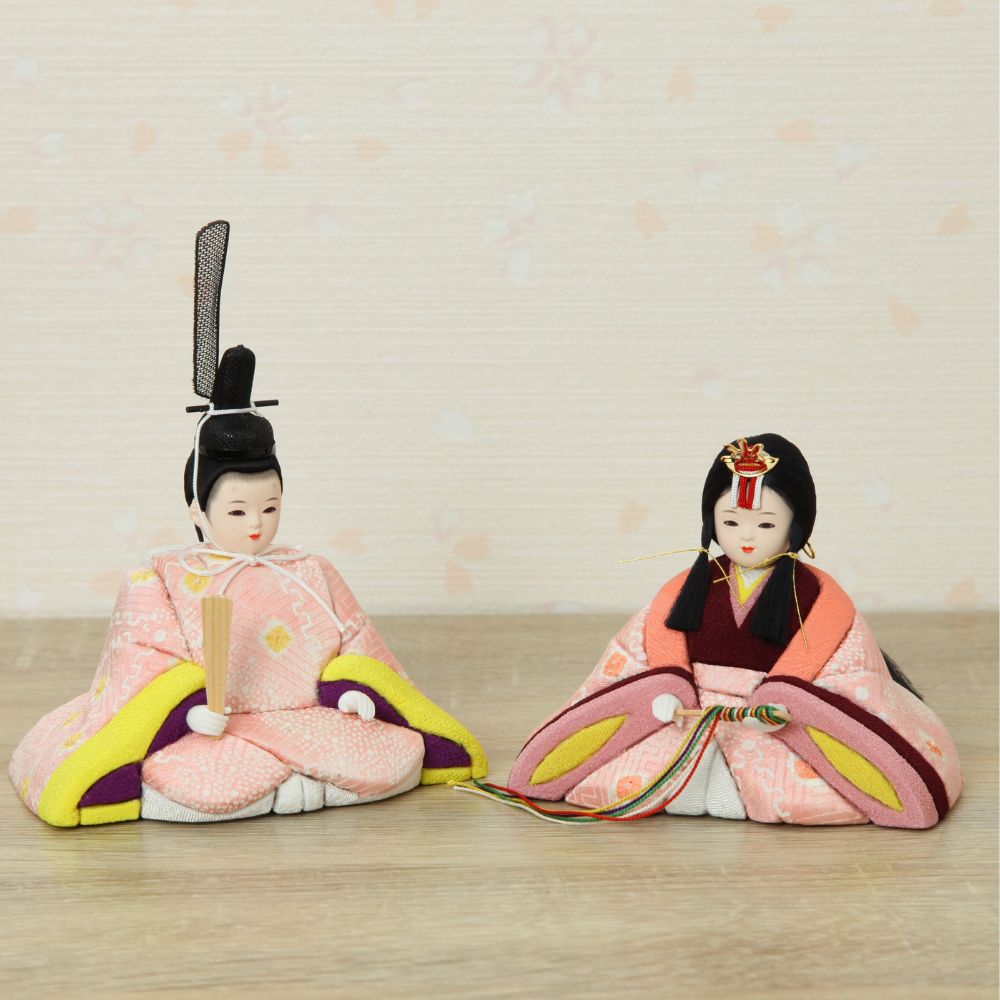 雛人形 コンパクト ひな人形 木目込み雛人形 親王飾り ウララ かわいい