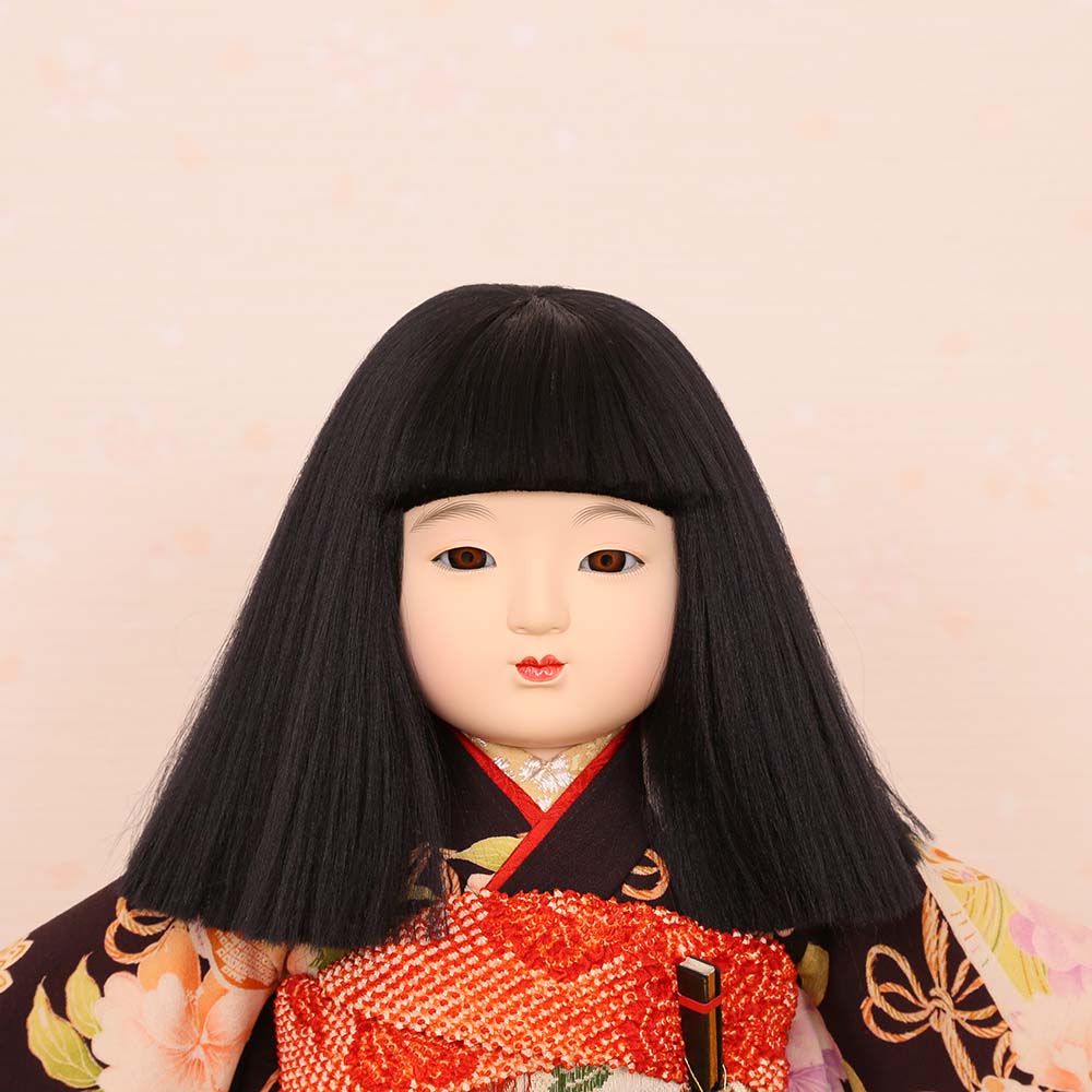 追加写真　市松人形用正絹帯 楽天市場】市松人形 元賀章介 11号尺一 市松人形 正絹別染 着尺