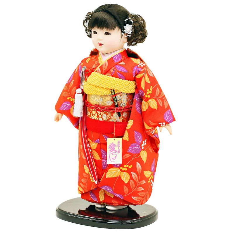 雛人形 公司 市松人形 13号 南天 ケース入り 横幅42cm