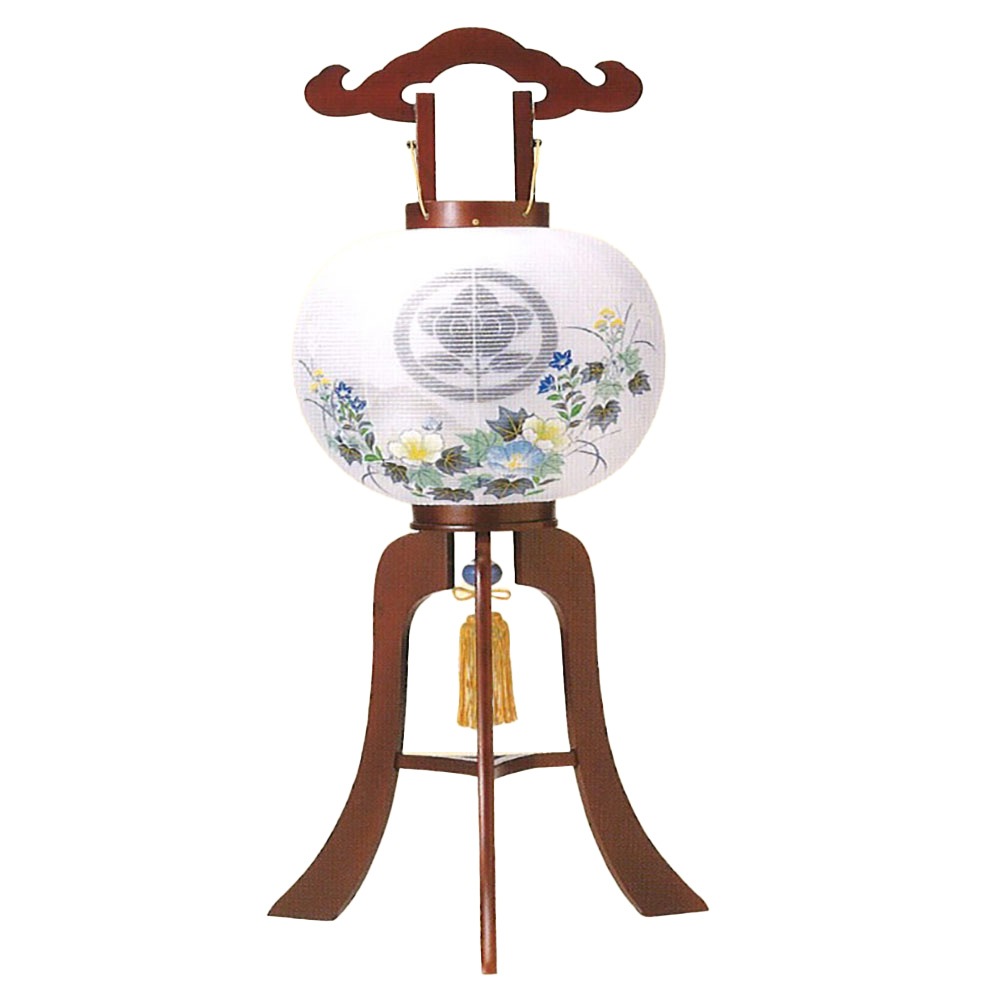 盆提灯 創作提灯 紋入 やすらぎの灯り 水明華 11号 桜 ロング らんたんクロス付 ハーバリウム 電池式LED 家紋入れ代込み h058-ymt-1134