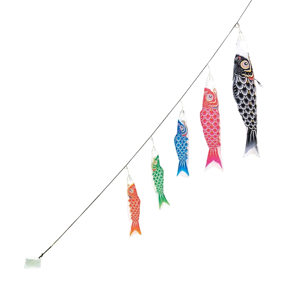 鯉のぼり 庭園用 easyおてがるset パールトーン 撥水加工 ロープ 黒鯉1.5m