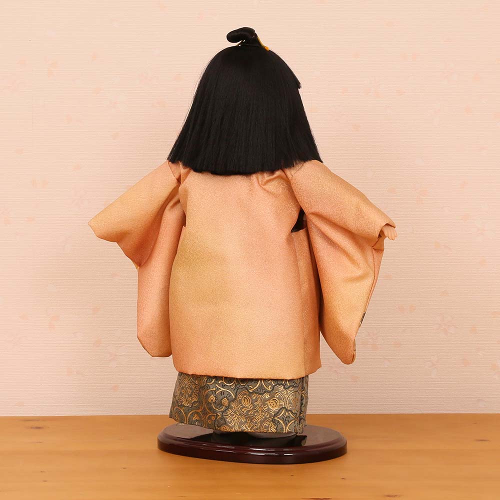 【最終価格】市松人形 男の子 松風 羽織 袴 ふいご 日本人形 骨董 市松人形 齊藤公司作 13号 男の子 羽織友禅 刺繍 袴金襴織 b13f-02b-j