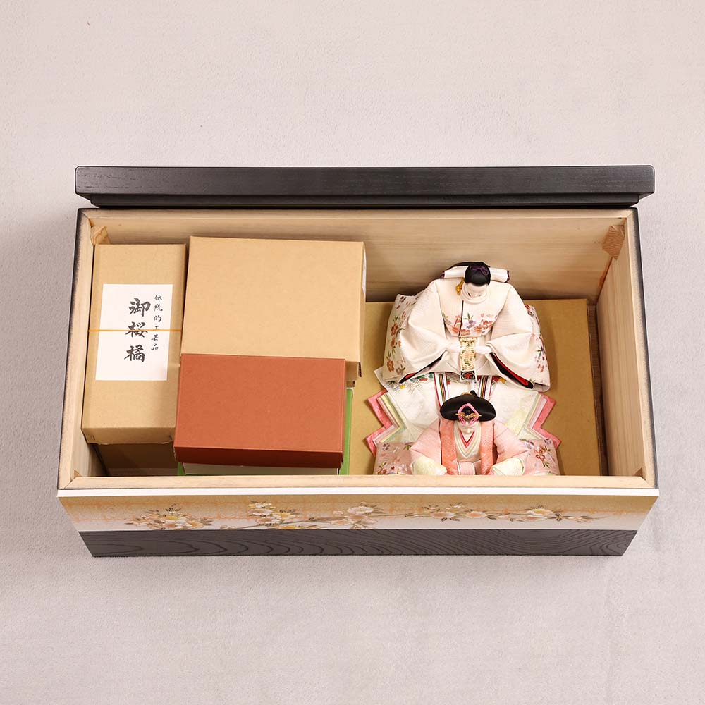 西部文浄　お雛様に画賛　共箱 西部文浄 お雛様に画賛 共箱