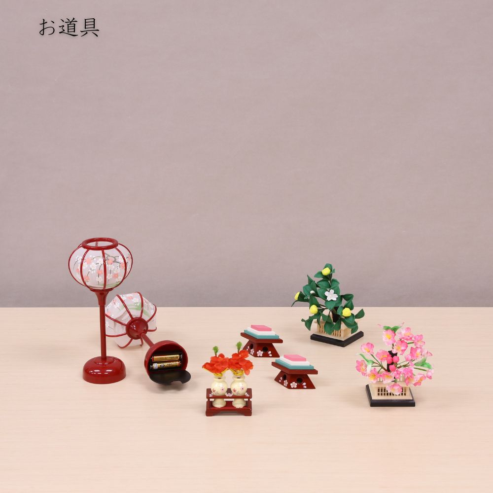 雛人形 ひな人形 コンパクト 親王飾り 収納飾り 芥子親王 宴桜 赤 白