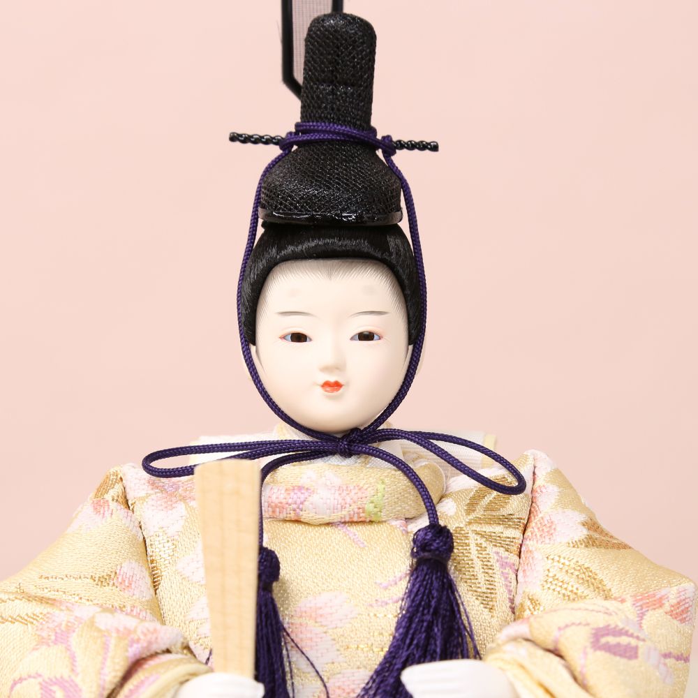 雛人形 コンパクト ひな人形 親王飾り 柳親王 月型花付き台屏風セット