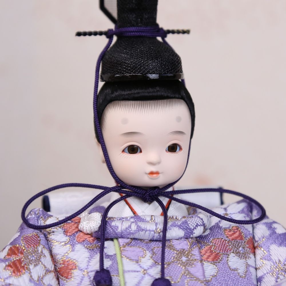 雛人形 コンパクト ひな人形 親王飾り 柳親王 月型刺繍台屏風