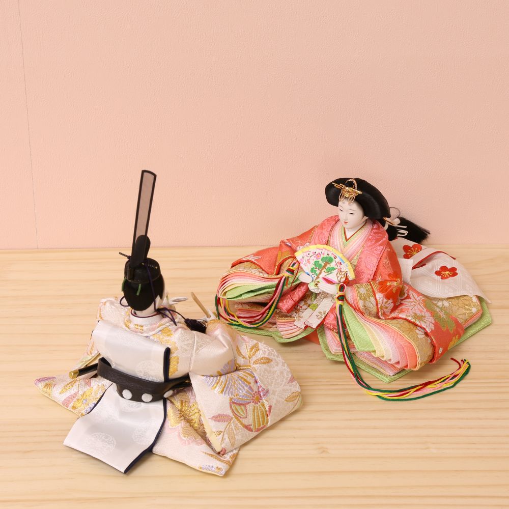 雛人形 ひな人形 コンパクト 木目 三段飾り 収納タイプ 宴桜 芥子親王