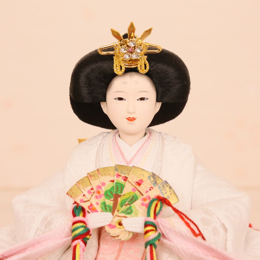 雛人形 ひな人形 コンパクト 横幅38cm 親王飾り 柳親王 花柄二曲屏風