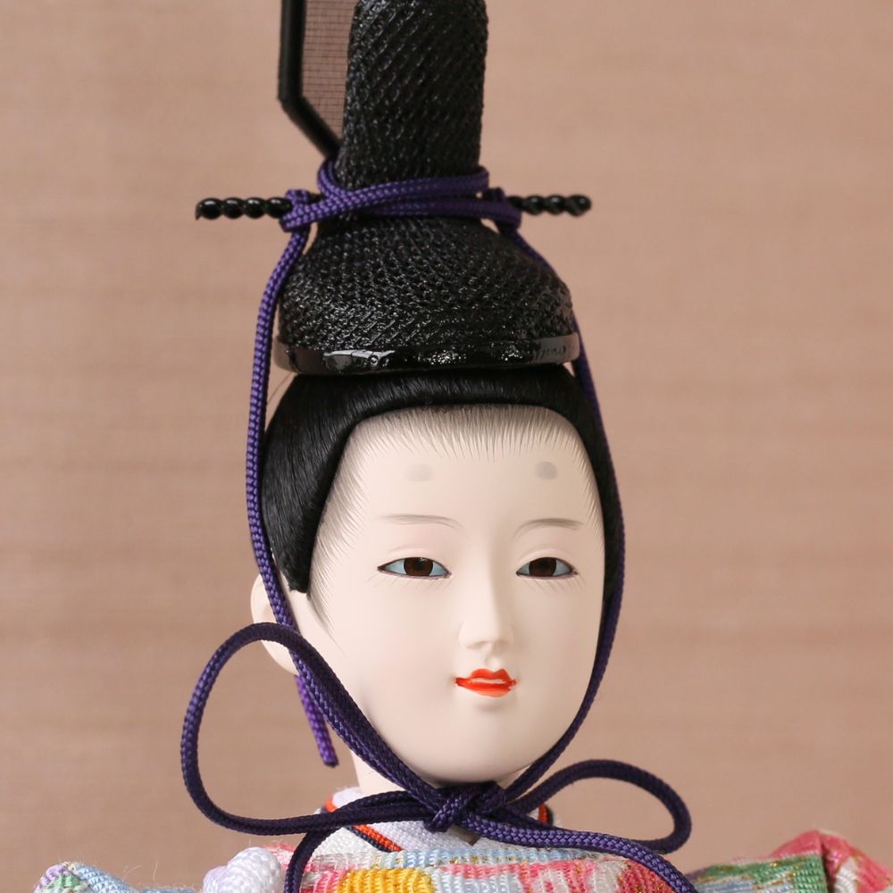 雛人形 ひな人形 コンパクト 横幅38cm 親王飾り 柳親王 花柄二曲屏風