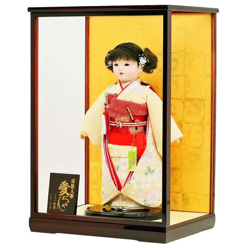 雛人形 公司 市松人形 13号 正絹仕立て 桜柄 横幅42cm