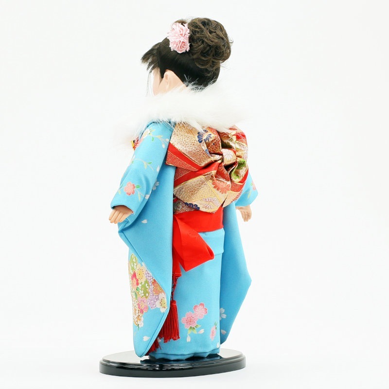 雛人形 公司 市松人形13号 ファー付き ケース飾り 横幅42cm
