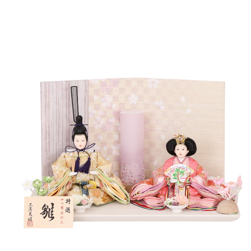 雛人形 ひな人形 コンパクト 横幅38cm 親王飾り はるる 小芥子親王