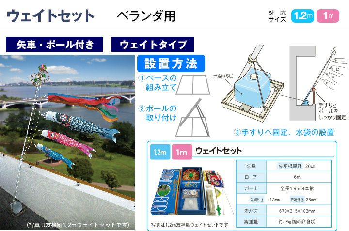 ■即納！激安♪新品！！鯉のぼり友禅ゴールド1.2ｍセット ベランダこいのぼり■ yuzen-010-6k.jpg