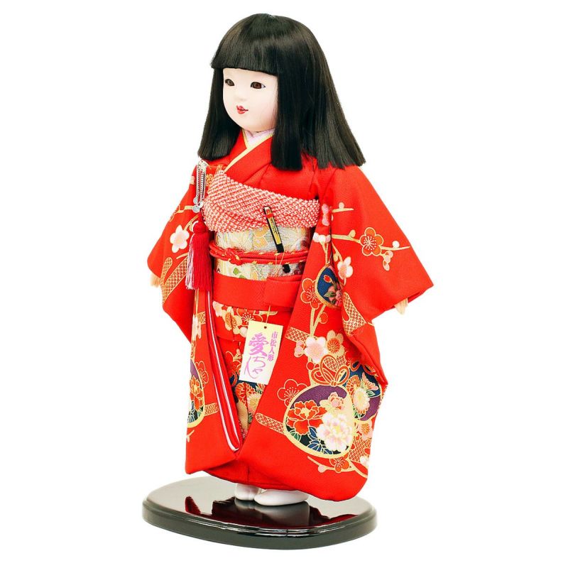 雛人形 公司 市松人形 13号 京都西陣裂 貝と花 ケース入り 横幅42cm