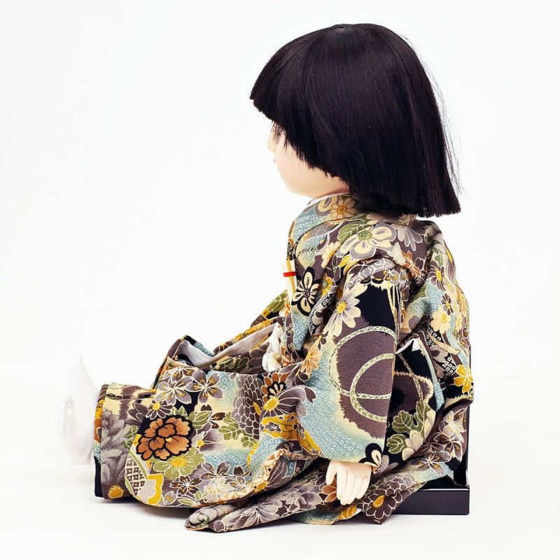 雛人形 公司 お座り市松人形 13号 男の子 古典柄 横幅30cm