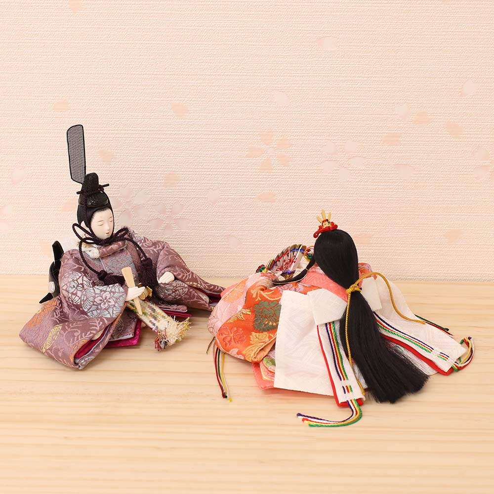 送料無料☆骨董品 お雛様親王飾り 希少品 1点限り 雛人形 親王飾り 横幅40cm 工房天祥 限定 オリジナル 京16番 横幅40cm