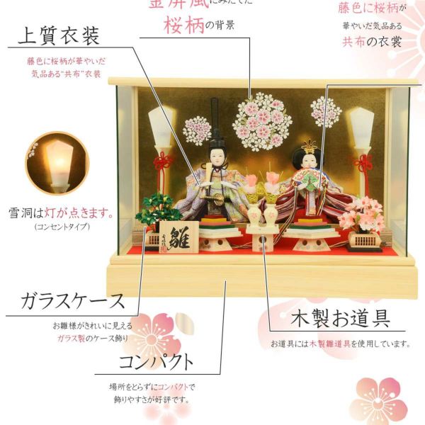 雛人形 工房天祥 ケース飾り 親王飾りケース入り 芥子親王 パノラマ