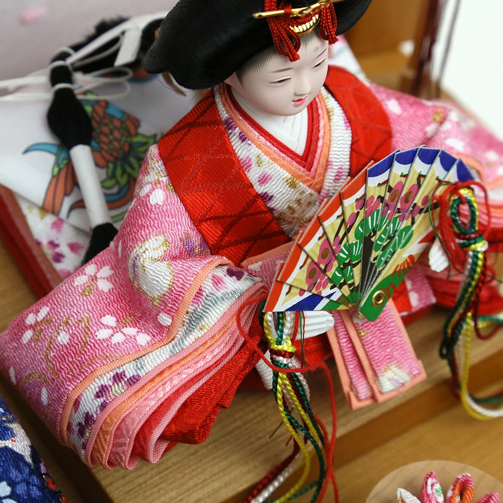 収納雛人形　親王飾り 雛人形】収納飾り 親王飾り「刺繍梅と桜」ひな人形 ひな祭り
