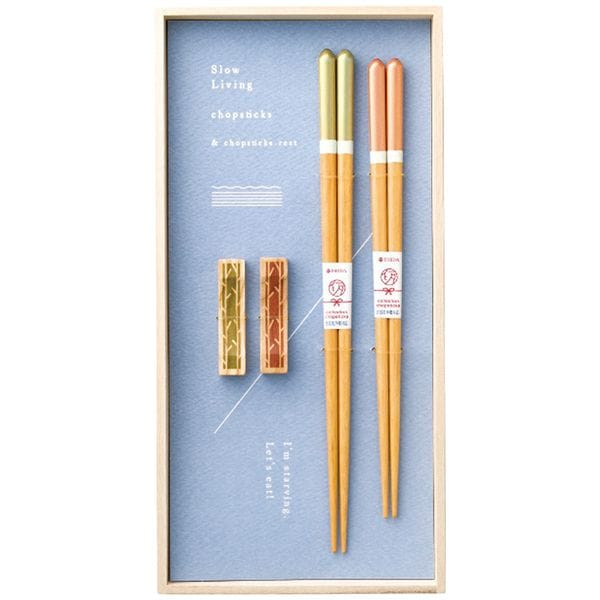 イシダ 桐箱 箸置付夫婦箸 スローリビング
