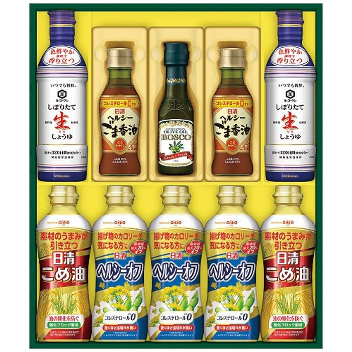 【送料込み】日清オイリオ ヘルシーオイル＆キッコーマン生しょうゆギフト NK-50