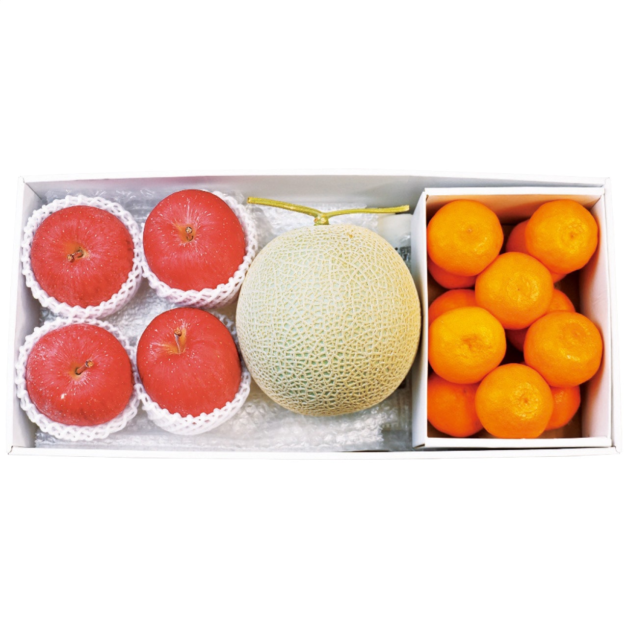 【送料込み】九州産 マスクメロン＆長野県産 サンフジ4玉＆和歌山県産 有田みかんセット