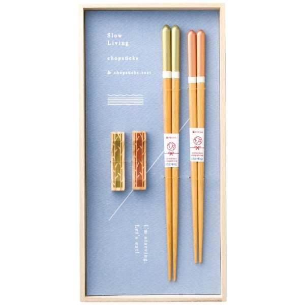 イシダ 桐箱 箸置付夫婦箸 スローリビング