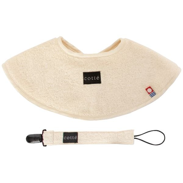 Cotte 今治タオルまるふわスタイ＆マルチホルダーセット ミルク